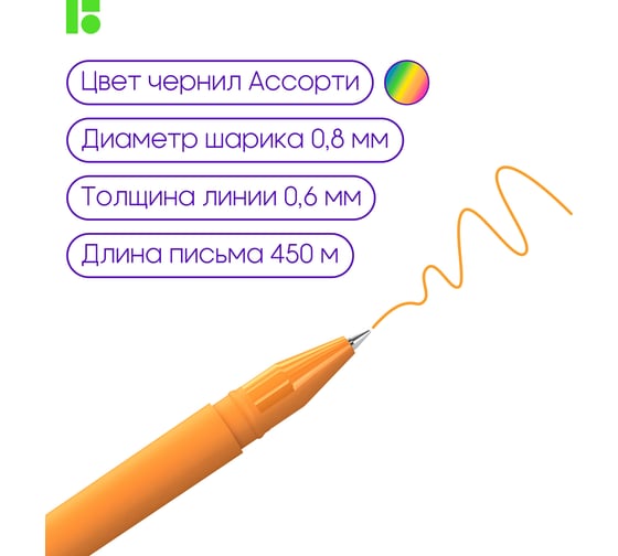 Набор гелевых ручек BERLINGO Brilliant Neon 6 шт, 6 цветов, 0,8 мм, корпус ассорти CNg_30306