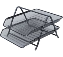 Горизонтальный лоток для бумаг BERLINGO Steel&Style 2 секции, металл, черный BMs_41022