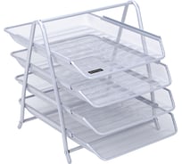 Горизонтальный лоток для бумаг BERLINGO Steel&Style 4 секции, металл, серебристый BMs_41041