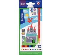 Цветные карандаши BERLINGO SuperSoft. Замки 12 цветов, заточенные, картонная коробка SS00112