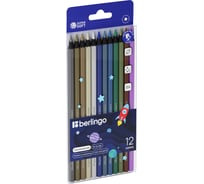 Цветные карандаши BERLINGO SuperSoft. Metallic металлик, 12 цветов, заточенные SSM0506