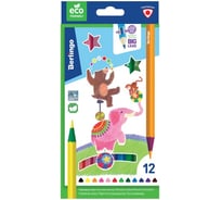 Пластиковые цветные карандаши BERLINGO Цирк 12 цветов, заточенные, картонная коробка CP_04812