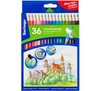 Цветные карандаши BERLINGO Замки 36 цветов, заточенные, картонная коробка CP00136