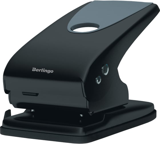 Металлический дырокол BERLINGO Office Soft 65 листов, черный, с линейкой DDm_65168