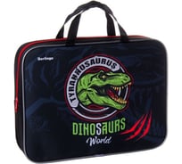 Папка BERLINGO Dino world с ручками 1 отделение, А4, 350х265х80 мм, текстиль, на молнии FB70025