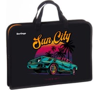 Папка BERLINGO Sun City с ручками 1 отделение, А4, 340х245х40 мм, пластик, на молнии PTA44028