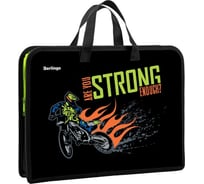 Папка BERLINGO Moto club с ручками 1 отделение, А4, 340х245х40 мм, пластик, на молнии PTA44025