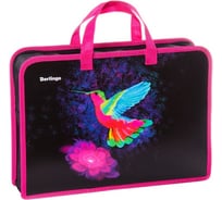 Папка BERLINGO Hummingbird с ручками 1 отделение, А4, 340х245х75 мм, пластик, на молнии PTA47523
