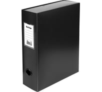 Архивный короб BERLINGO на кнопке разборный, 100 мм, пластик, 900 мкм, черный AB1001