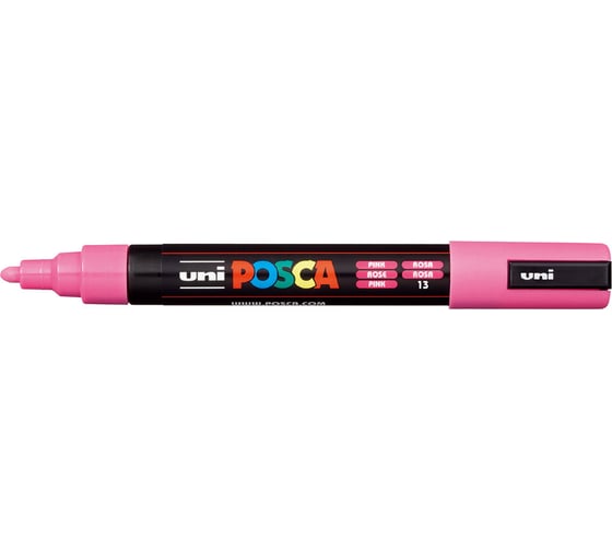 Художественный акриловый маркер UNI POSCA PC-5M, розовый металлик, 1.8 - 2.5 мм 149529