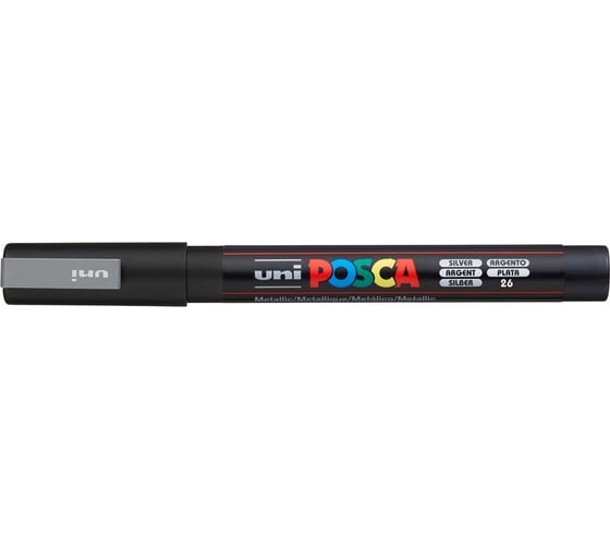 Художественный акриловый маркер UNI POSCA PC-3M, серебряный, 0.9 - 1.3 мм 149556