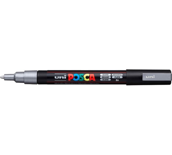 Художественный акриловый маркер UNI POSCA PC-3M, серебряный, 0.9 - 1.3 мм 149556