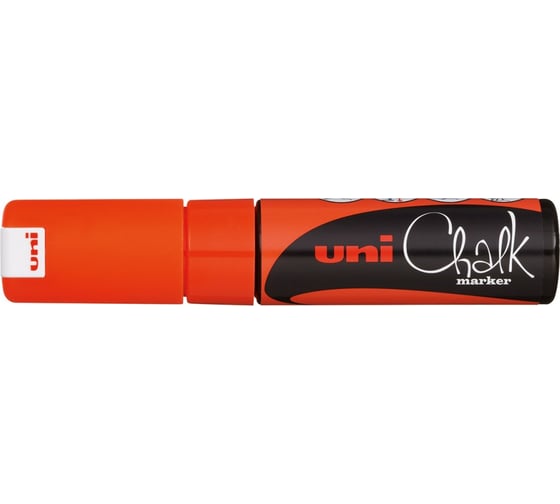 Художественный меловой маркер UNI Chalk PWE-8K, флуоресцентно-оранжевый, до 8.0 мм 69943