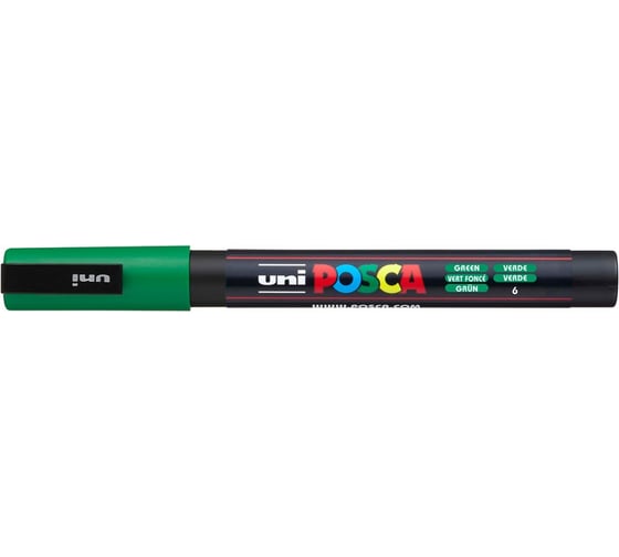 Художественный акриловый маркер UNI POSCA PC-3M, зелёный, 0.9 - 1.3 мм 149545