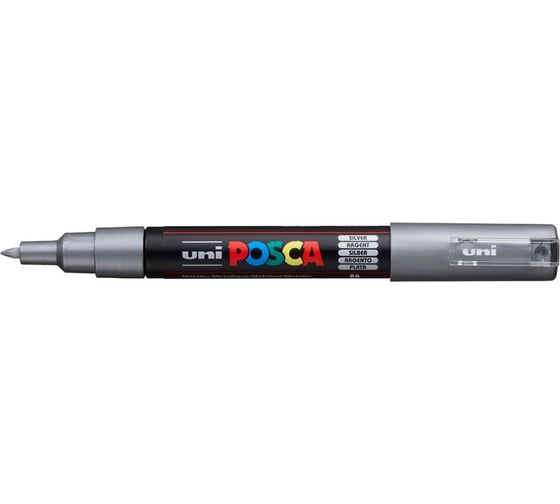 Художественный акриловый маркер UNI POSCA PC-1M, серебряный, 0.7 мм 149601 1