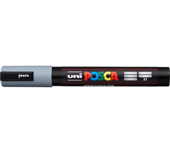 Художественный акриловый маркер UNI POSCA PC-5M, серый, 1.8 - 2.5 мм, пулевидный наконечник 149468