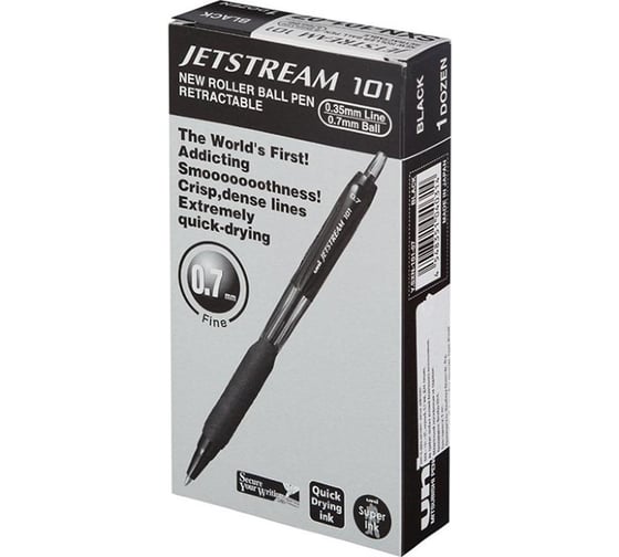 Набор автоматических шариковых ручек UNI Jetstream SXN-101-07FL, цвет чернил: синий, 12 шт 120354
