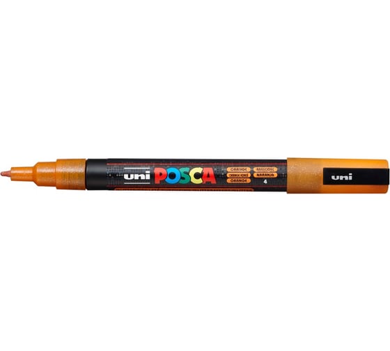 Художественный акриловый маркер UNI POSCA PC-3ML, оранжевый с блёстками, 0.9 - 1.3 мм 149456