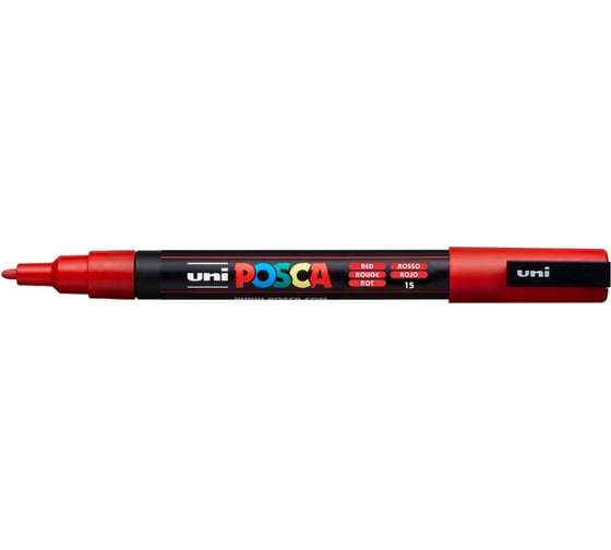 Художественный акриловый маркер UNI POSCA PC-3M, красный, 0.9 - 1.3 мм, 149550