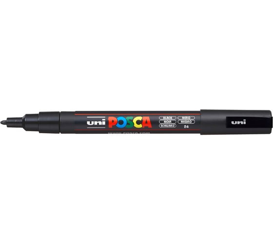 Художественный акриловый маркер UNI POSCA PC-3M, чёрный, 0.9 - 1.3 мм, пулевидный наконечник, 149554