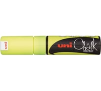Художественный меловой маркер UNI Chalk PWE-8K, флуоресцентно-жёлтый, до 8.0 мм 69941