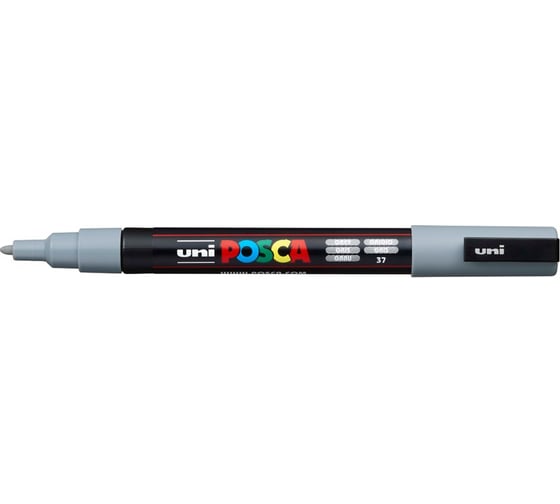 Художественный акриловый маркер UNI POSCA PC-3M, серый, 0.9 - 1.3 мм, пулевидный наконечник 149553