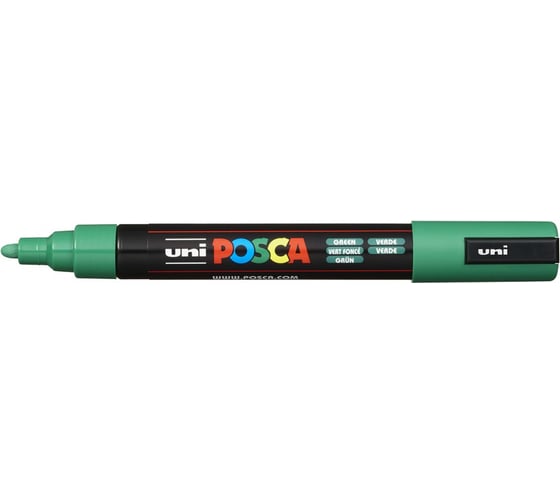 Художественный акриловый маркер UNI POSCA PC-5M, зелёный, 1.8 - 2.5 мм 71175 1