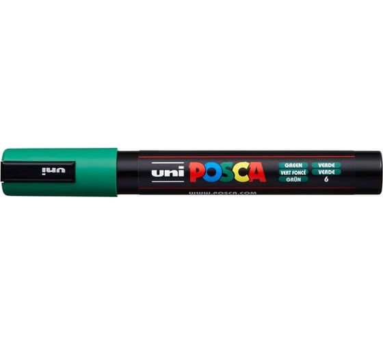 Художественный акриловый маркер UNI POSCA PC-5M, зелёный, 1.8 - 2.5 мм 71175