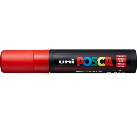 Художественный акриловый маркер UNI POSCA PC-17K, красный, 15 мм, клиновидный наконечник 149380