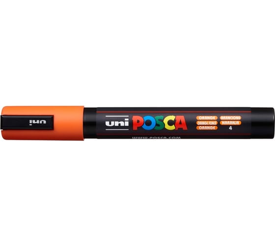 Художественный акриловый маркер UNI POSCA PC-5M, оранжевый, 1.8 - 2.5 мм 149458