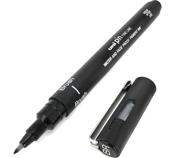 Линер UNI PIN brush кисть - 200 S чёрный 141528