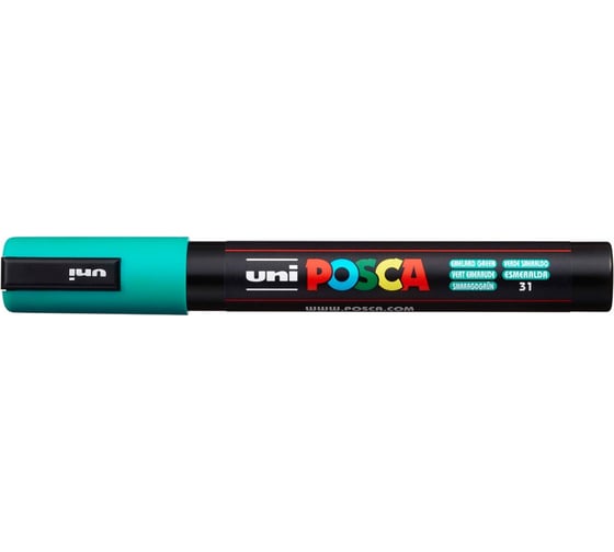 Художественный акриловый маркер UNI POSCA PC-5M, изумрудно-зеленый, 1.8 - 2.5 мм 149473