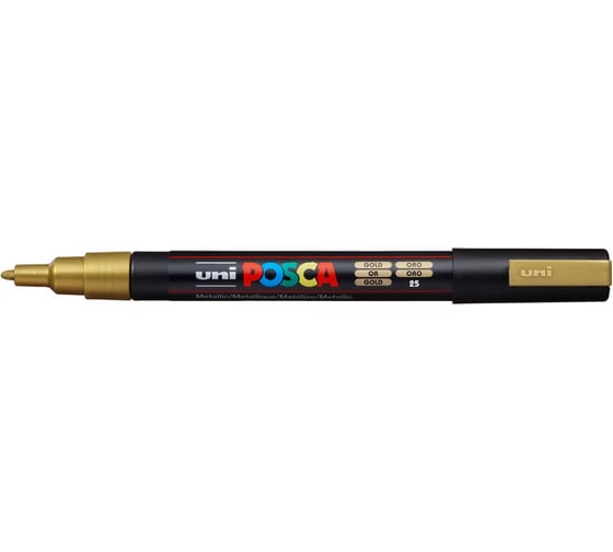 Художественный акриловый маркер UNI POSCA PC-3M, золотой, 0.9 - 1.3 мм 149555