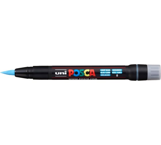 Художественный акриловый маркер UNI POSCA PCF-350, голубой, кисть 149682 1
