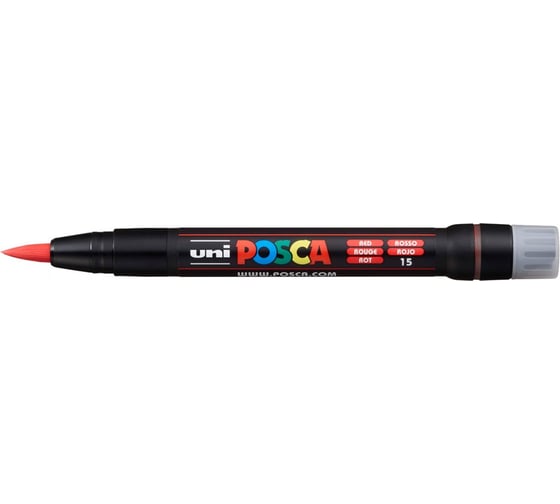Художественный акриловый маркер UNI POSCA PCF-350, красный, кисть 149684 1
