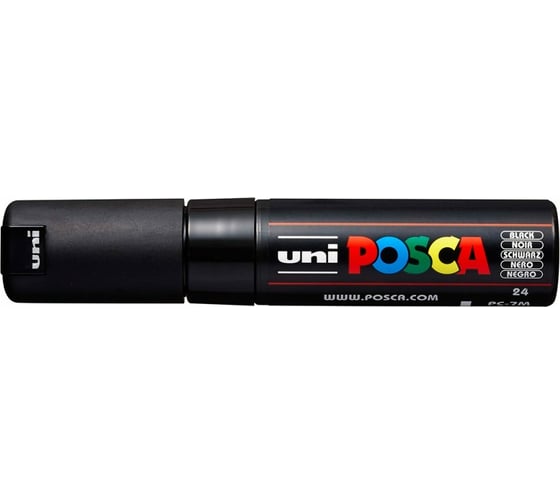Художественный акриловый маркер UNI POSCA PC-7M, чёрный, 4.5 - 5.5 мм, пулевидный наконечник 149454