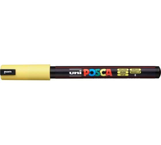 Художественный акриловый маркер UNI POSCA PC-1MR, жёлтый, 0.7 мм, игольчатый наконечник 149661