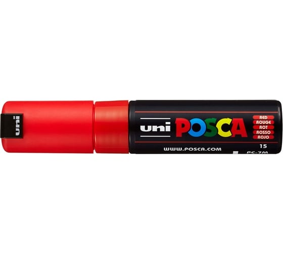 Художественный акриловый маркер UNI POSCA PC-7M, красный, 4.5 - 5.5 мм 149450