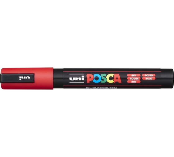 Художественный акриловый маркер UNI POSCA PC-5M, красный, 1.8 - 2.5 мм 71173