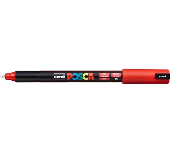 Художественный акриловый маркер UNI POSCA PC-1MR, красный, 0.7 мм, игольчатый наконечник 149667