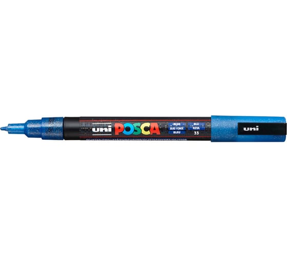 Художественный акриловый маркер UNI POSCA PC-3ML, синий с блёстками, 0.9 - 1.3 мм 149465 1