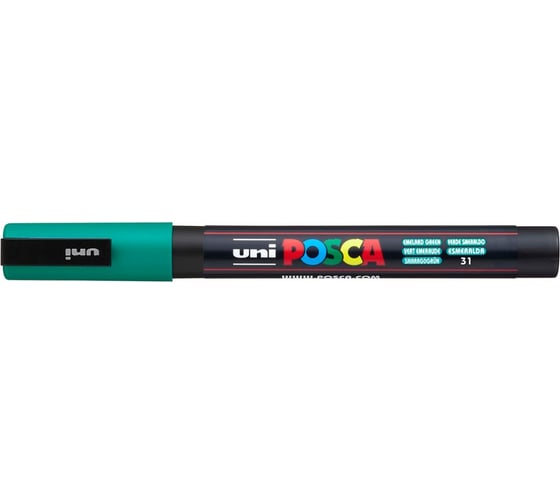 Художественный акриловый маркер UNI POSCA PC-3M, изумрудно-зеленый, 0.9 - 1.3 мм 149558 1