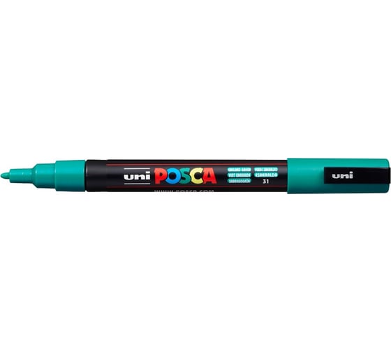 Художественный акриловый маркер UNI POSCA PC-3M, изумрудно-зеленый, 0.9 - 1.3 мм 149558