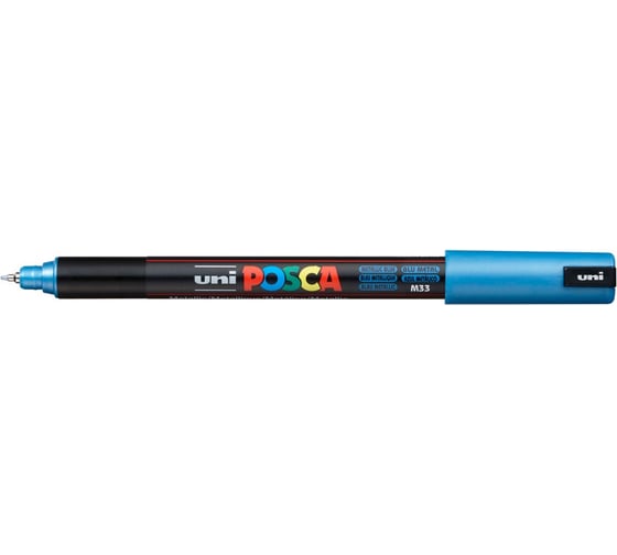 Художественный акриловый маркер UNI POSCA PC-1MR, синий металлик, 0.7 мм 149675 1