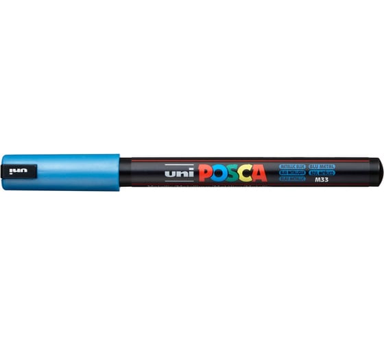 Художественный акриловый маркер UNI POSCA PC-1MR, синий металлик, 0.7 мм 149675