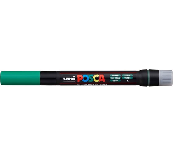 Художественный акриловый маркер UNI POSCA PCF-350, зелёный, кисть 149681