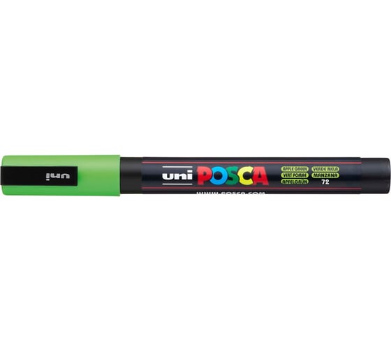 Художественный акриловый маркер UNI POSCA PC-3M, зелёное яблоко, 0.9 - 1.3 мм 149557 1