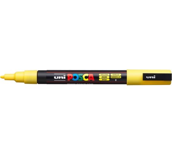 Художественный акриловый маркер UNI POSCA PC-3M, жёлтый, 0.9 - 1.3 мм, пулевидный наконечник 149541