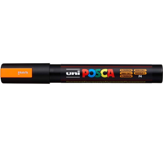 Художественный акриловый маркер UNI POSCA PC-5M, флуоресцентно-оранжевый, 1.8 - 2.5 мм 149535
