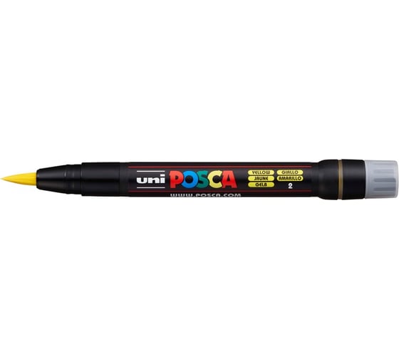 Художественный акриловый маркер UNI POSCA PCF-350, жёлтый, кисть 149680 1